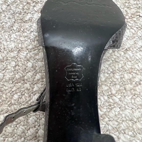 Nina strappy metal gray silver black heels size 10 - Picture 6 of 7